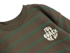 Petit Piao chocolate brown line stribet sweatshirt